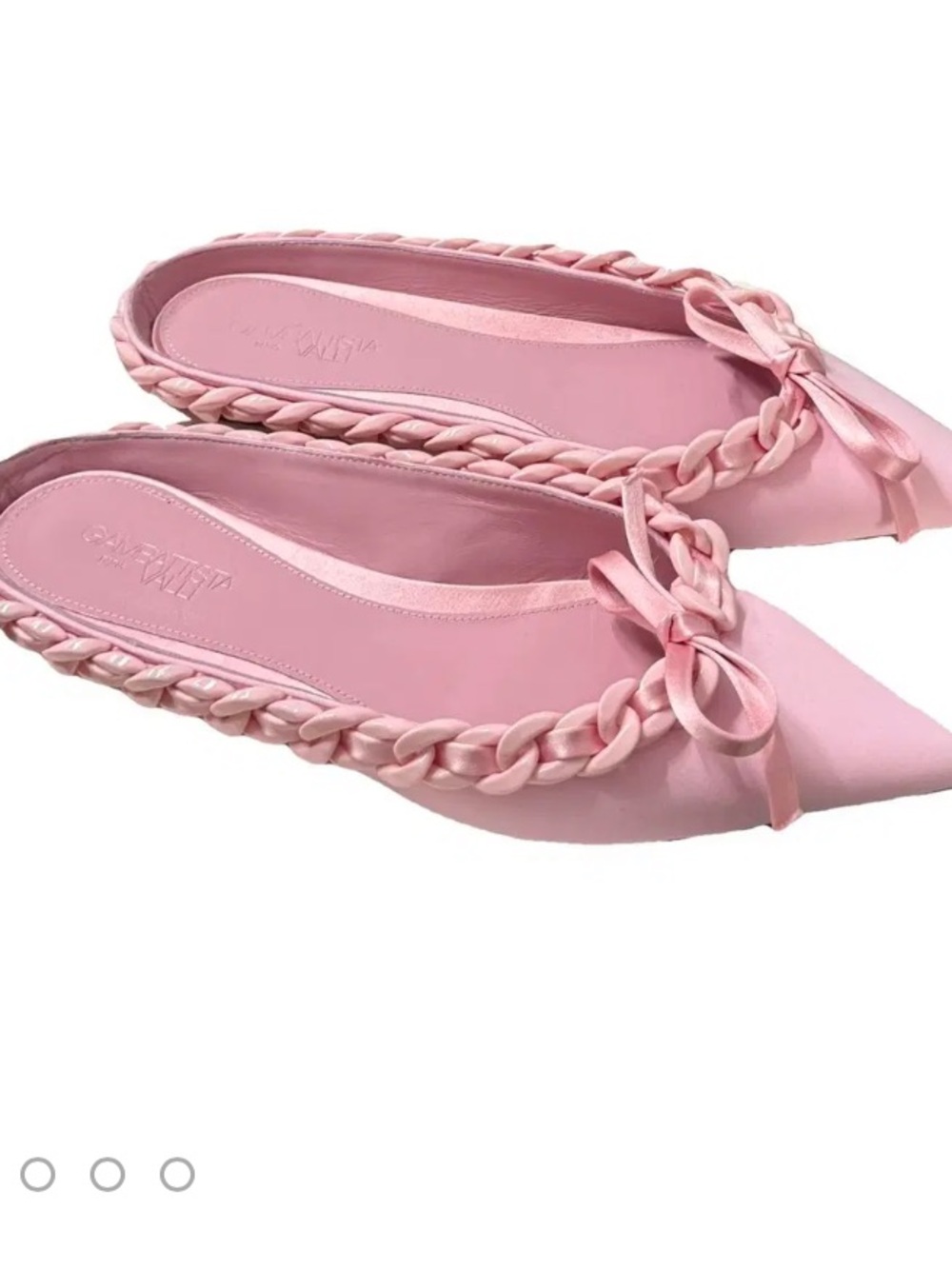 GIAMBATTISTA VALLI
Ribbon & Chain Pointed Toe Mule In Quartz Rose